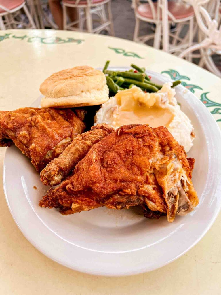 fried chicken plate from Plaza Inn